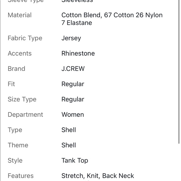 J Crew Factory Women’s Sz S Shell Top W/ Rhinestone At Neck Blue White C5979 - Picture 9 of 9